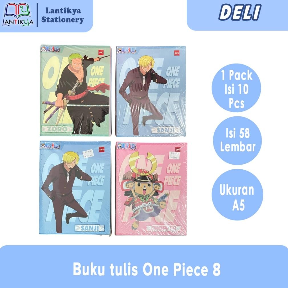 

Siap Kirim Buku Tulis Deli 58 Lembar Motif One Piece - 1 Pack / CNA 558 ONE PIECE 8