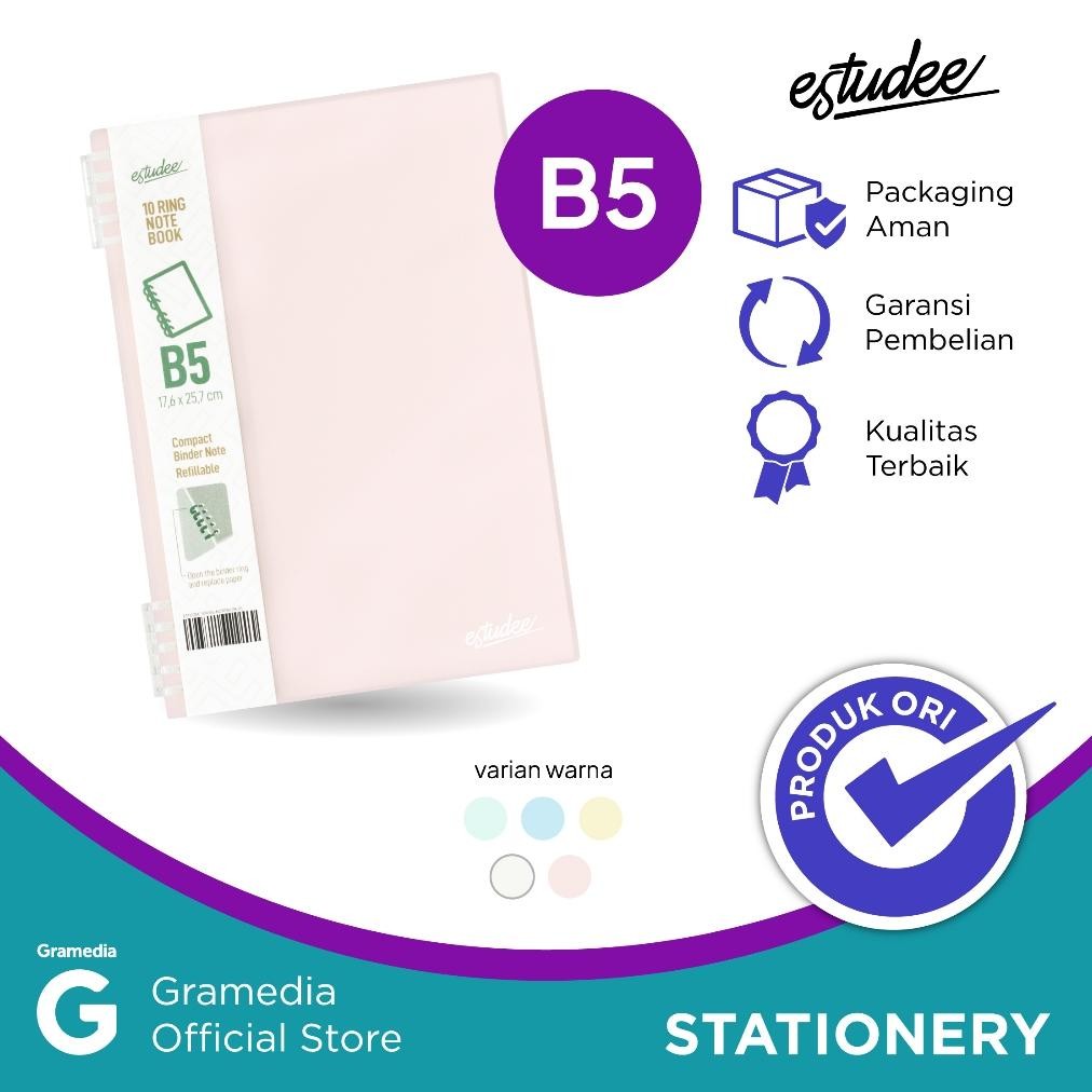 

Siap Kirim Estudee Notebook B5 10 Ring - Warna Cotton Pink | Buku Catatan Aesthetic
