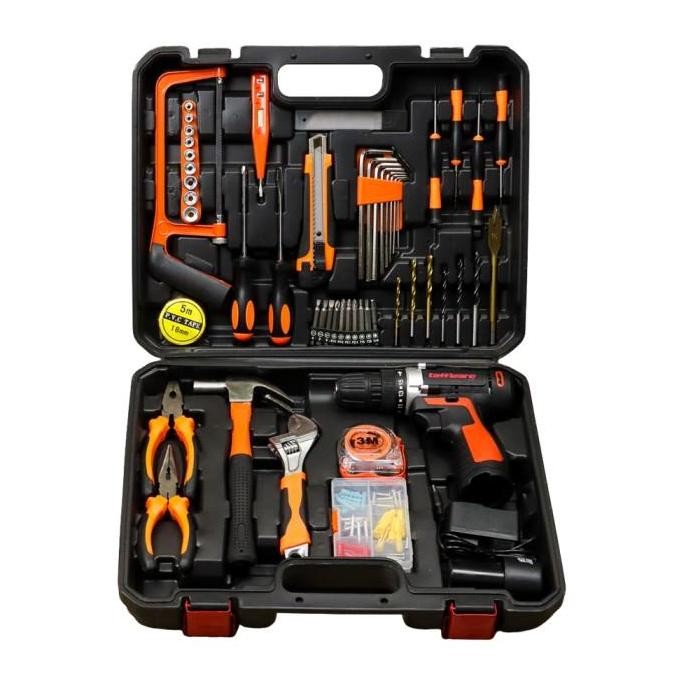 tersedia taffware alat set bor listrik obeng gergaji 102 in 1 multifungsi