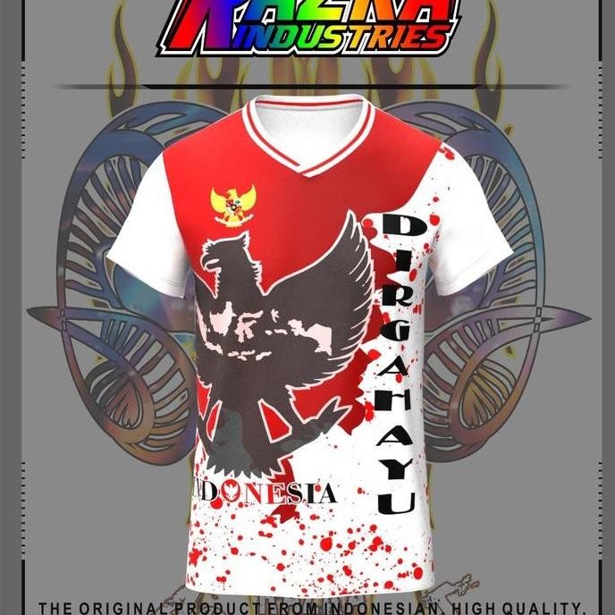 (Expert) KAOS JERSEY Merah putih INDONESIA BUAT 17 AGUSTUSAN FRINTING Sport