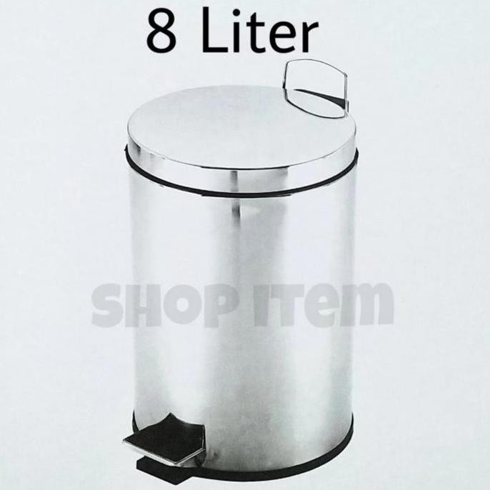 Tempat Tong Sampah Injak 8 Liter Stainless Bin 8L