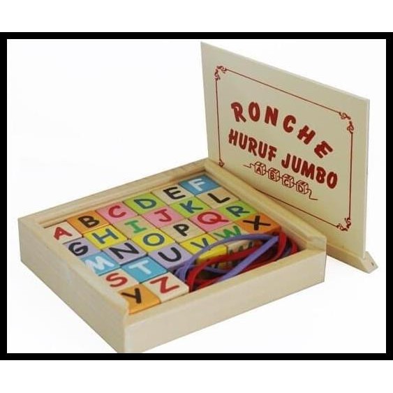 Mainan Edukatif / Edukasi Anak - Balok Kayu - Ronche Jumbo Huruf Abjad ABC