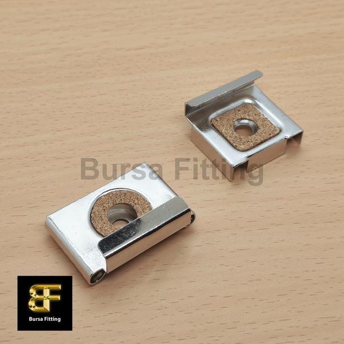 Plat jepit kaca wastafel / gantungan cermin / ambalan cermin / bracket cermin dinding / penahan kaca