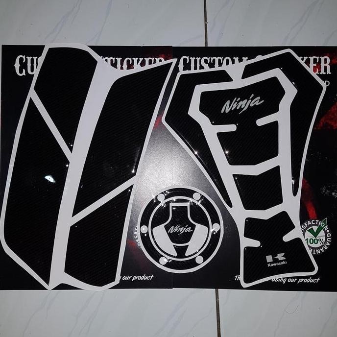Sticker Ninja 250 Mono SL z250SL Tutup tangki Sidepad Tankpad Carbon