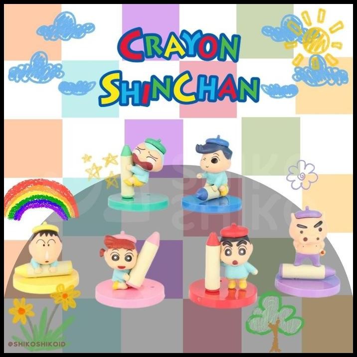 

FSCcyn Figure Shinchan Crayon Pegang Pensil Warna Acion Figure Set Masao Kazama Nene Shin-chan Bo
