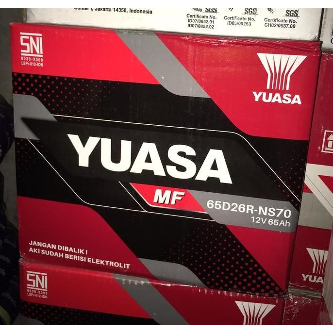 Aki /Accu Kering Yuasa Mf Ns70 / 65D26R Chevrolet Aveo