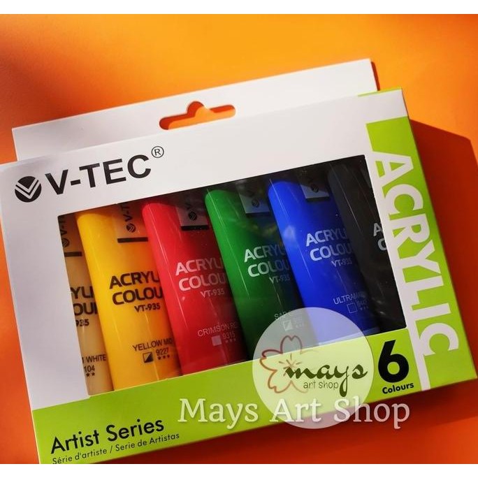 

Cat Akrilik Set Lukis V-Tec Isi 6 Warna Dasar X 30 Ml / Acrylic Paint