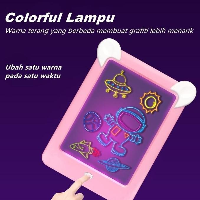 Mainan Edukasi Anak Tablet 3D Magic Led Grafiti
