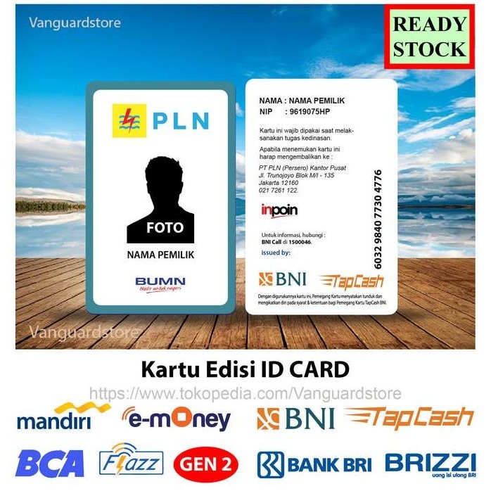 

Emoney Etoll Id Card Bni Pln Kartu Tanda Pengenal Kartu Nama - 2 Sisi