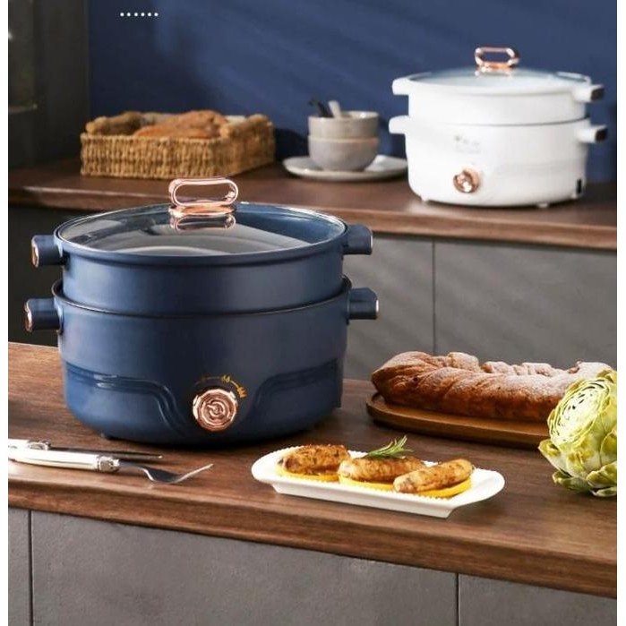 PANCI MASAK LISTRIK SERBAGUNA 22CM ROSE/ALAT MASAK NASI GORENG TUMIS BAKAR SERBAGUNA