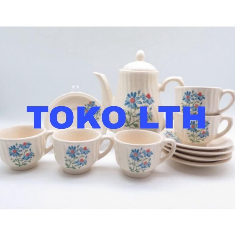 Tea Set Teko Keramik Nikura Coffee Set Teko Tutup Cangkir Set Lepek Nugi