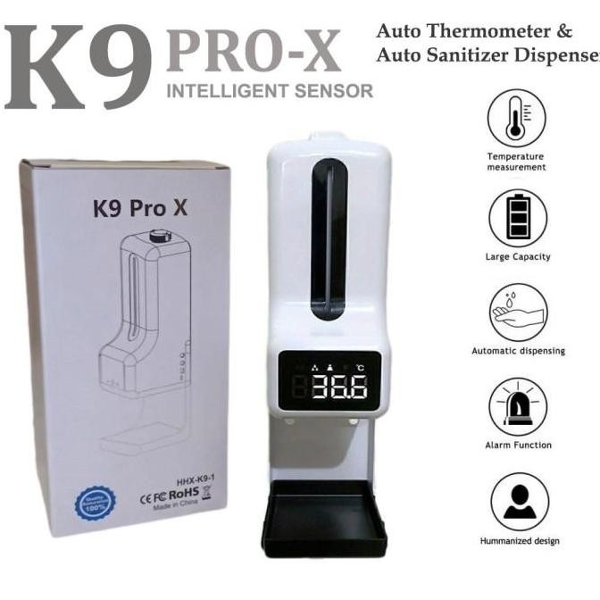 Promo K9 Pro X Wall Automatic Infrared Thermometer Dispenser Hand Sanitizer