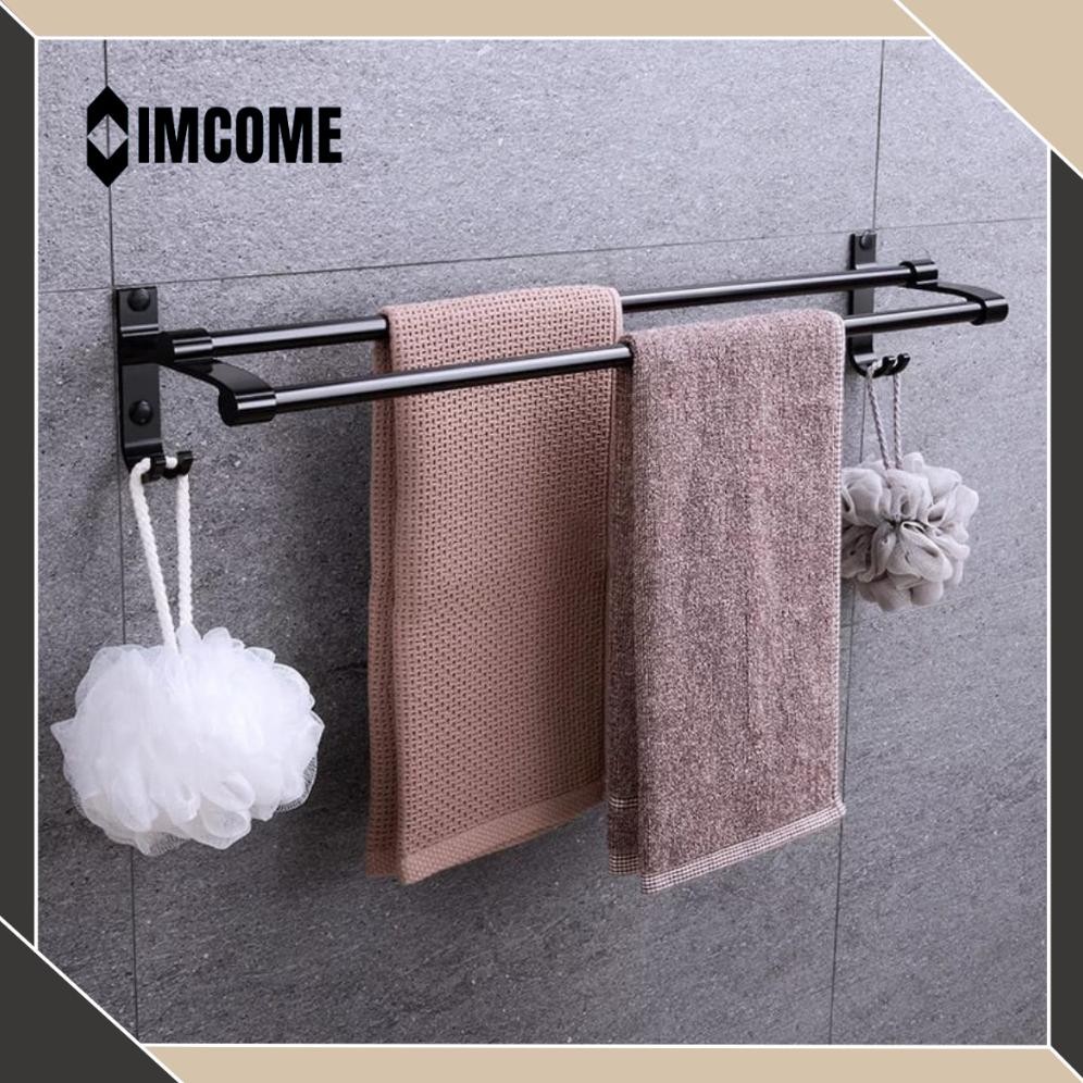 IMCOME Rak Dinding Gantungan Handuk Kamar Mandi Serbaguna Tempat Penyimpanan Handuk Kamar Mandi Stai