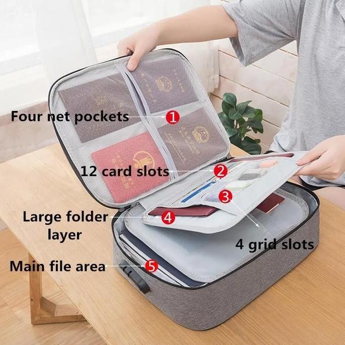 

Tas Tempat Penyimpanan File Dokumen Travel Bag Storage Security Lock