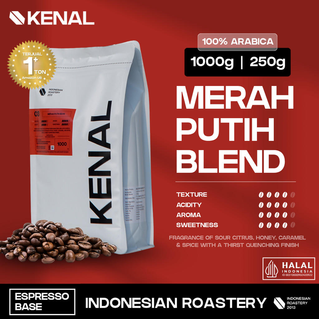 

Kenal Coffee Merah Putih Espresso Blend Kopi Indonesia 100% Arabika