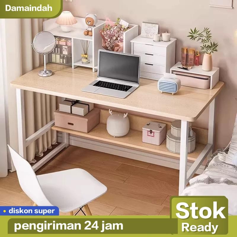 Meja Belajar Kayu Set Kursi / Meja Belajar Minimalis / Meja Kerja / Meja Komputer Minimalis / Meja L