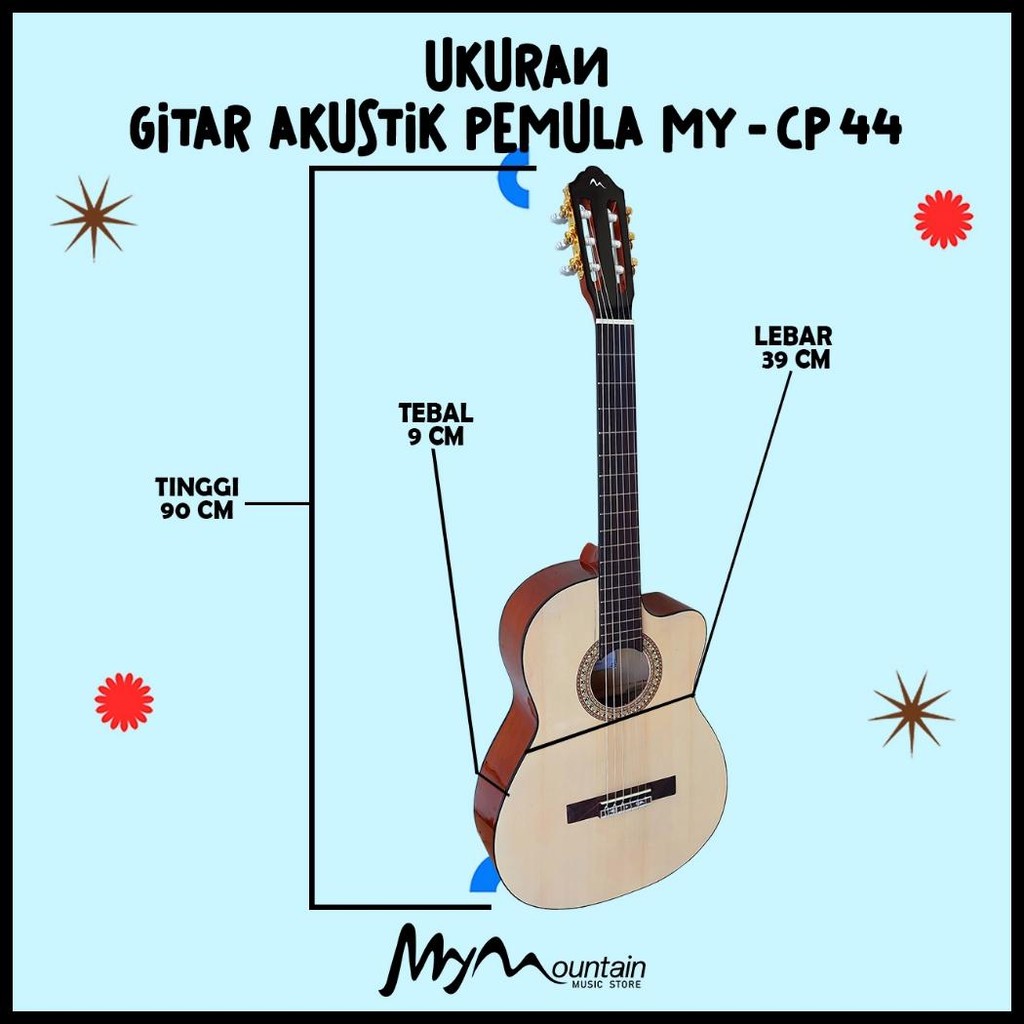 GITAR CLASSIC AKUSTIK ELEKTRIK SENAR NILON MERK MYM&CA ORIGINAL