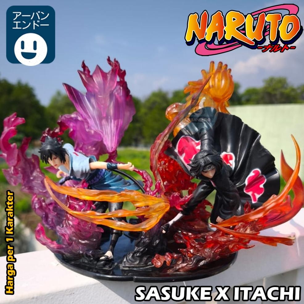 Terlaris Action Figure Itachi Sasuke Susanoo 19Cm Naruto Anime Pajangan Mainan Statue Madara Pain Ob