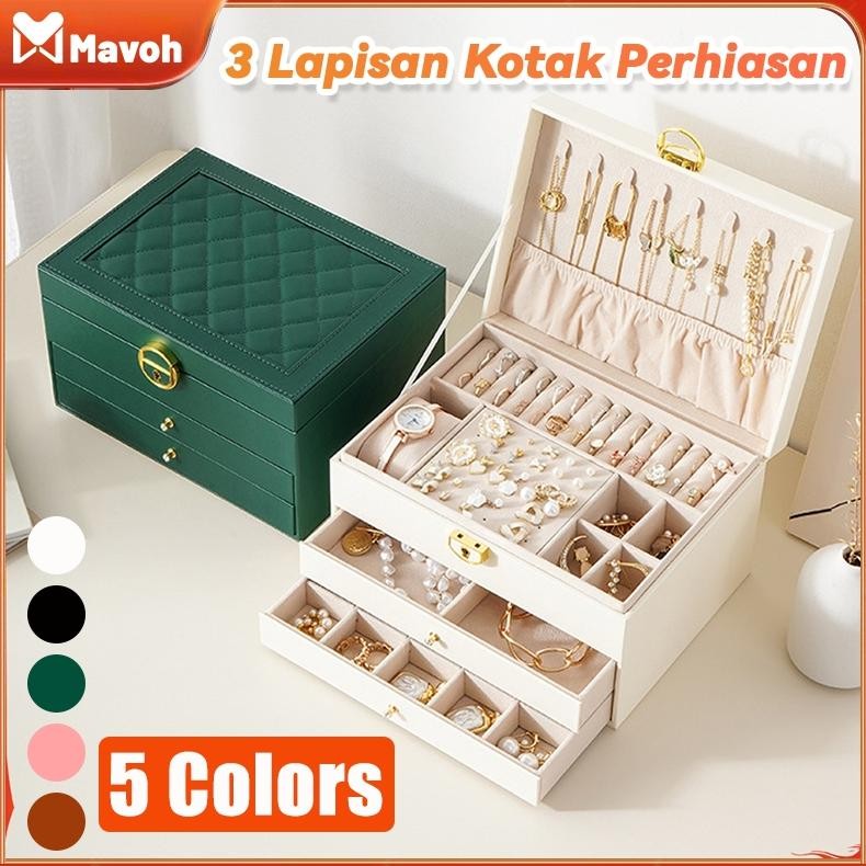 Kotak Perhiasan Jewelry Box Display Penyimpanan Organizer PerhiasanAnting rak Kotak Tempat Perhiasan