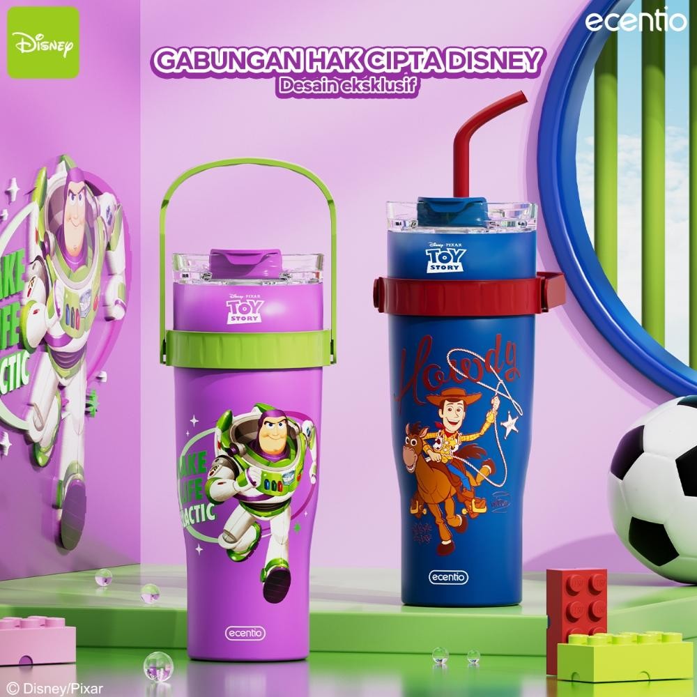 [grosir] [Disney] ecentio 1200ml tumbler aesthetic stainless steel Buzz Lightyear/Woody botol minum 