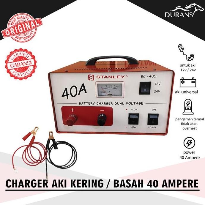 Baterai Charger Aki 40A Stanley I Mesin Cas Aki I Motor Mobil