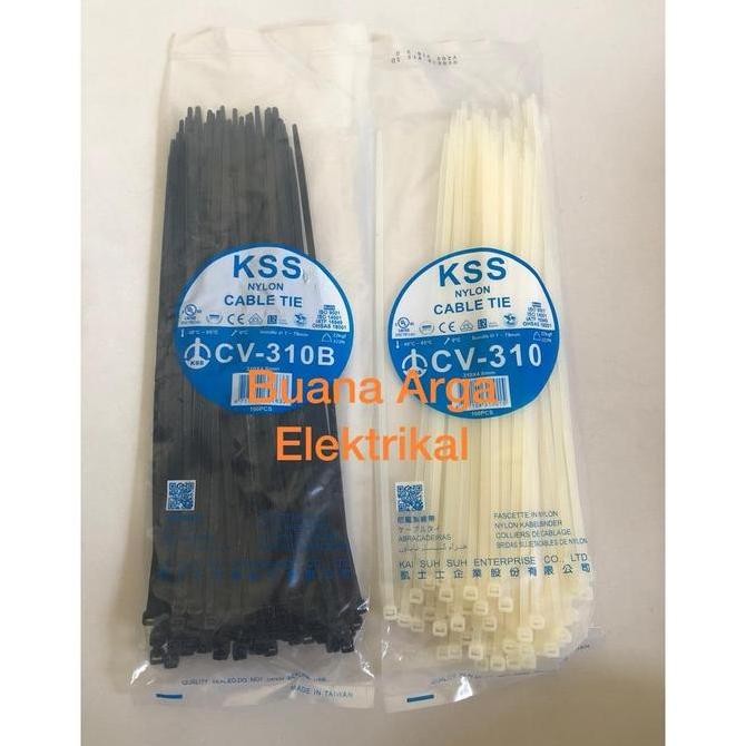 

Kss Cable Ties / Kabel Ties Cv 310 X 4.8Mm Warna Putih/Hitam @100Pcs