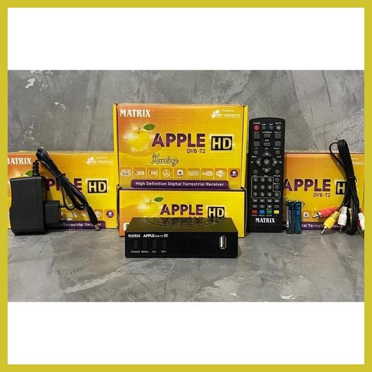 (VIRAL PRODUK) STB SET TOP BOX DVBT2 MATRIX APPLE KUNING UNTUK SIARAN TV DIGITAL/ NEX PARABOLA / SET
