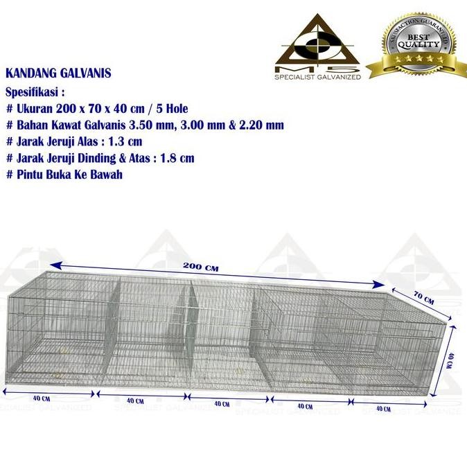 Kandang Kelinci Galvanis - Breeding 200.70.40/5Hole