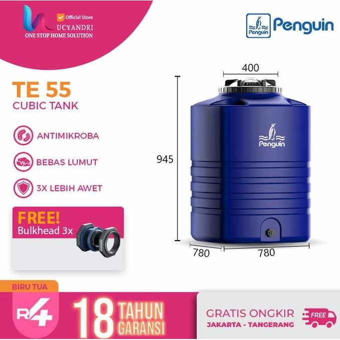 Penguin Tangki Air Kotak Te 55, Tandon Kotak, Toren Persegi Empat