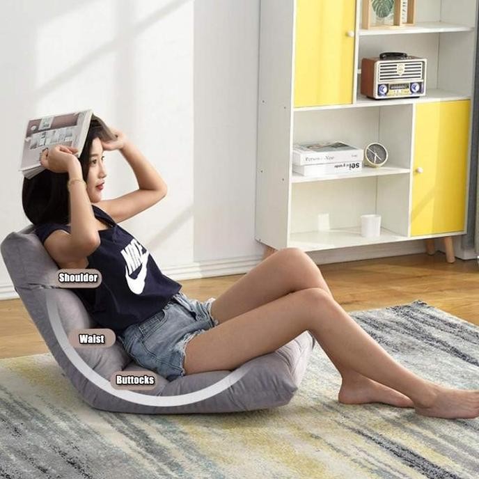 Kursi Lipat Santai Lesehan Sandaran Sofa + Bantal - Bean Bag Kursi Sofa Malas Dengan Bantal