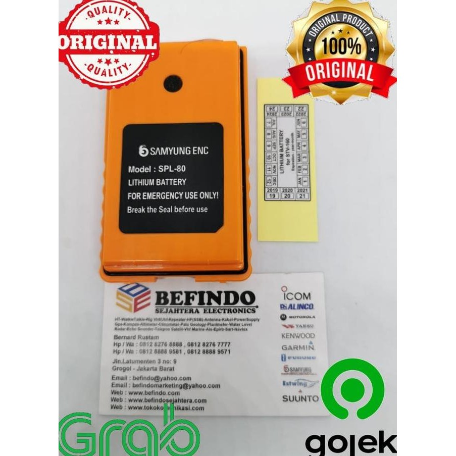 Battery Samyung Spl-80 Original ( Battery Ht Samyung Stv-160 Gmdss )