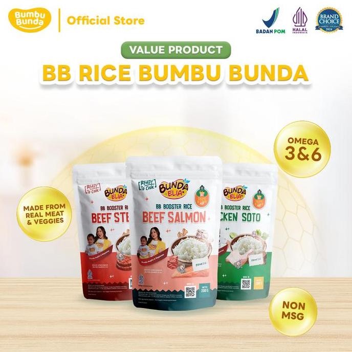 

Bumbu Bunda Elia Bundling BB Rice 2 Pcs - Beras MPASI | Beras Bayi | MPASI Lengkap | Tanpa MSG | BB Booster bs