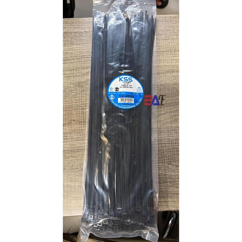 

Kss Kabel Ties / Cable Ties Uv Resistance Cv 400W Hitam Size 400 X 4.6Mm