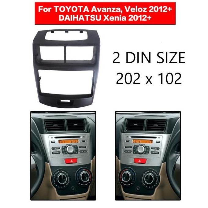 '' Frame Head Unit Double Din Avanza Veloz 2012 7 Inch ''