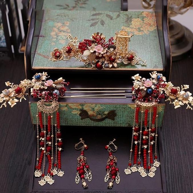 1SET TUSUK KONDE SANGJIT AKSESORIS JEPIT RAMBUT RETRO TUSUK KONDE CINA