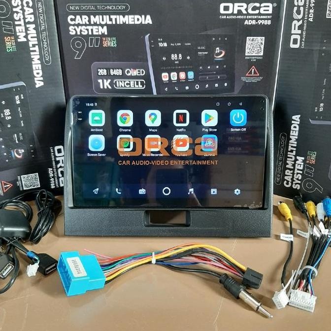 HEAD UNIT ANDROID ORCA KARIMUN WAGON ANDROID 9 INCH ORCA 2/64 GB INCELL BLACK SCREEN ANDROID AUTO CA