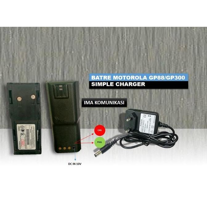 Batre Motorola Gp88 Gp300 Lion Simple Charger