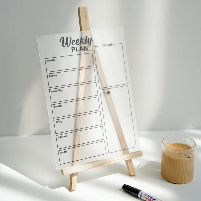

Tersedia Weekly Planner Akrilik Standing Desk Jadwal Meja Harian Minimalis