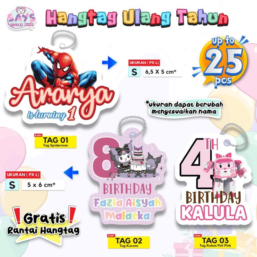 

Hang Tag Ulang Tahun Anak Gratis Rantai Biji Lada Nugi