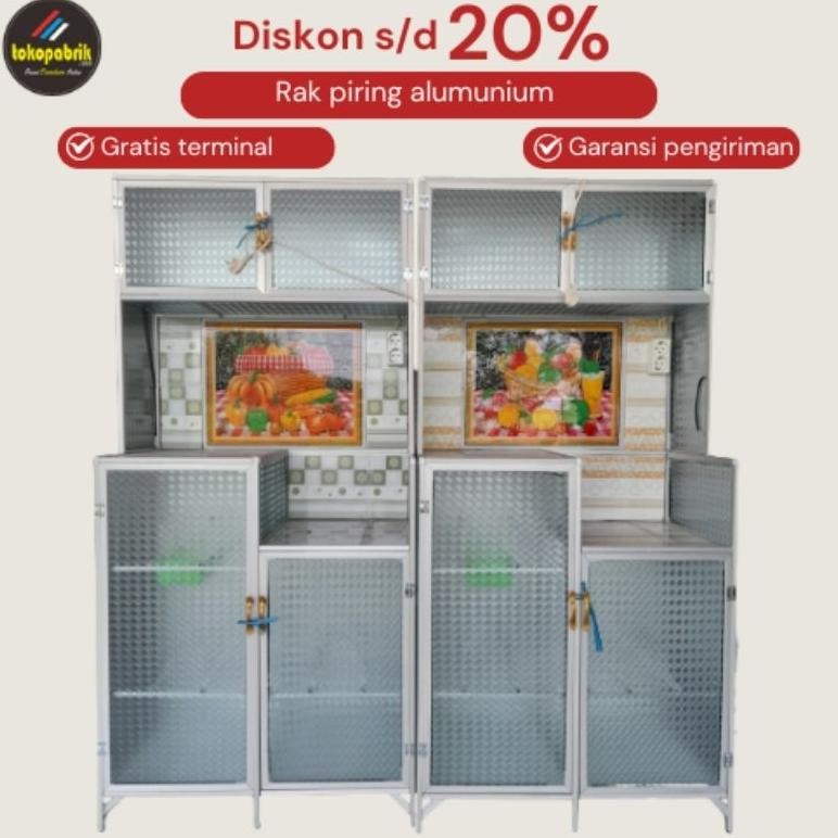 Rak piring 3 pintu rak piring 2 pintu rak kompor murah rak piring alumunium rak piring kramik cirebo