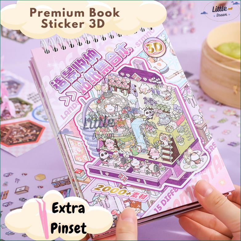 

[ BUY 1 GET 20 ] STICKER 3D BOOK Premium Decoration Creative Mainan Anak Lucu Viral Korea Satisfying Nugi