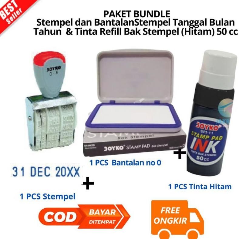 

[JIB] BAYAR DI TEMPAT PAKET Stempel DAN BANTALAN CETAK Tanggal Bulan Tahun 1 Warna JOYKO Kenko D-3 Dater Stamp - D-3 /PCS & Tinta Refill Bak Stempel (Hitam) 50 cc JOYKO SPI-13 Stamp Pad Ink [PBF] Nugi