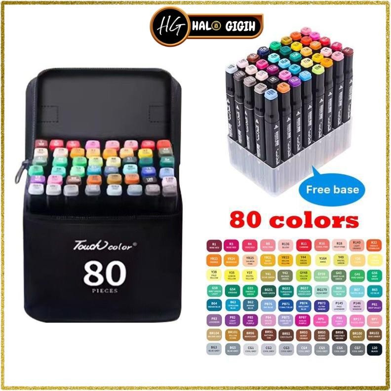 

Spidol Warna Warni 1 Set Sketch Marker 2 Tip Touch Marker 48/60/80 Warna Nugi