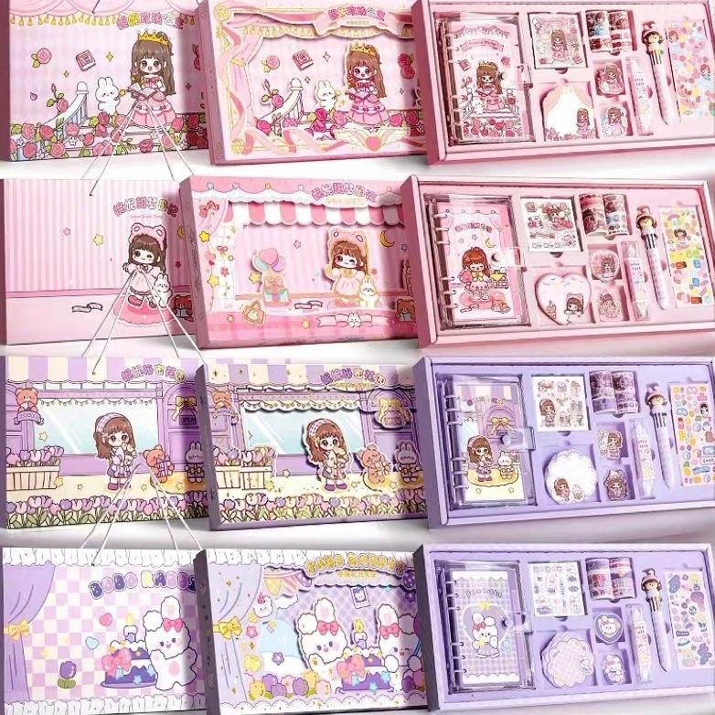 

Cute Diary Set DJournal Book Buku Jurnal Anak Dengan DIY Sticker Hadiah Tahun Baru Nugi