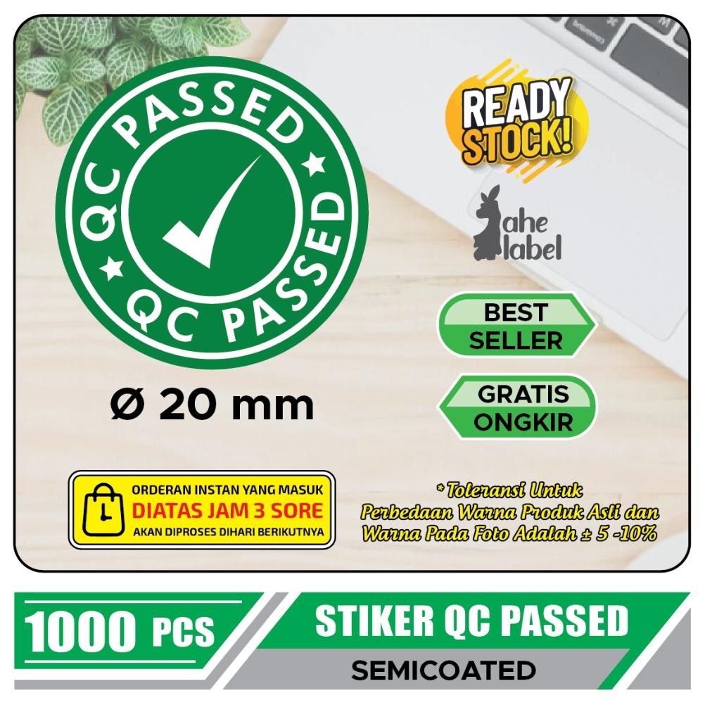

STICKER QC CHECKED , STIKER QC PASSED , LABEL QUALITY CONTROL STIKER PENGECEKAN 1000 PCS Nugi