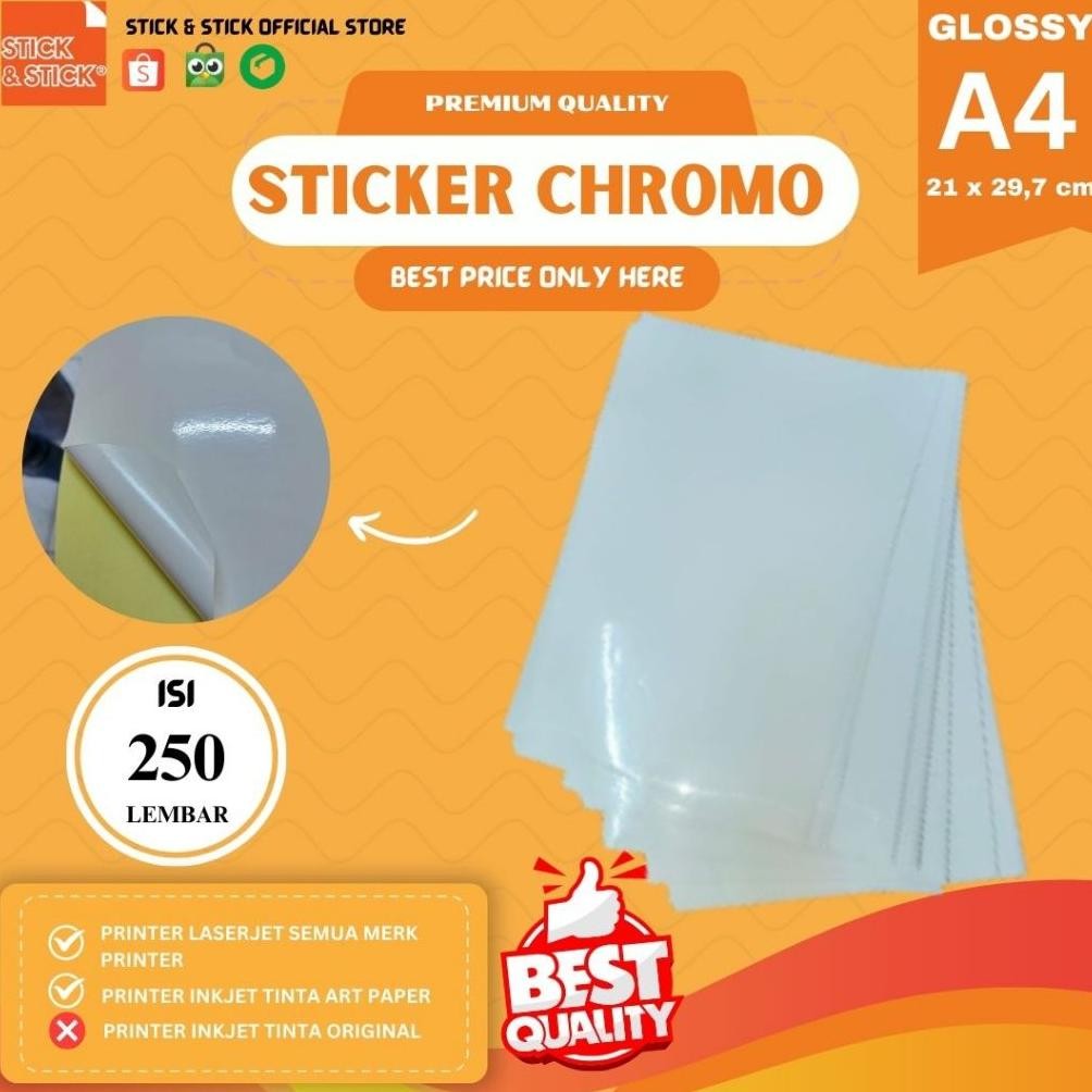 

A4 Sticker Chromo Glossy Ultimate Quality 250 Lembar Nugi