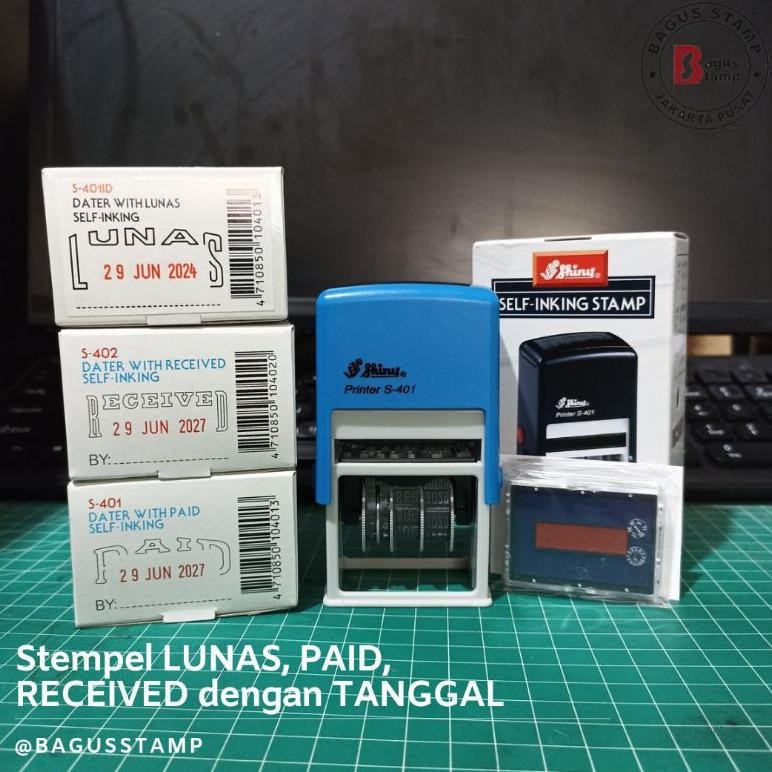 

Stempel PAID, LUNAS, RECEIVED dengan Tanggal Shiny S401 S402 S401D S-401, S-401D, S-402 Nugi