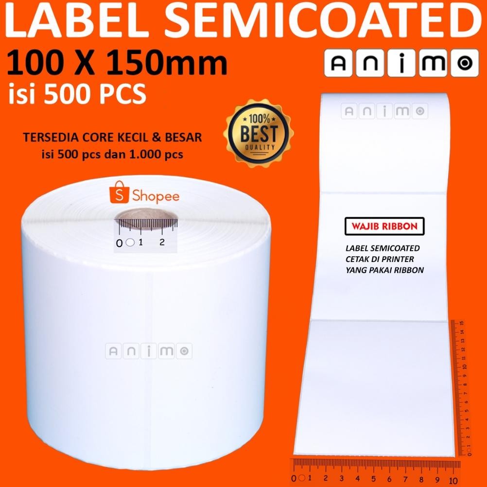 

LABEL SEMICOATED 100X150 = 500 PCS - STIKER SEMICOATED 10X15 CM - LABEL BARCODE A6 100 X 150 MM = 500 PCS Nugi