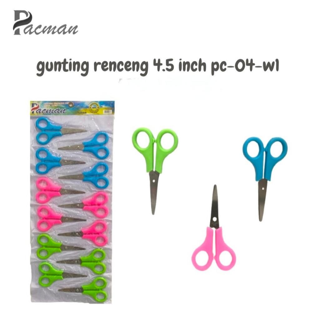 

Gunting Renteng isi 12 pcs Murah 4,5 inch Stainles Stell Pacman Nugi