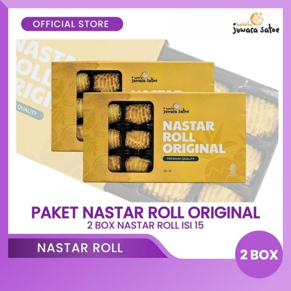 

NO_MORE BAKPIA JUWARA SATOE [ 2 Box ] Paket Nastar Roll Original Isi 15 - Oleh Oleh Khas Jogja